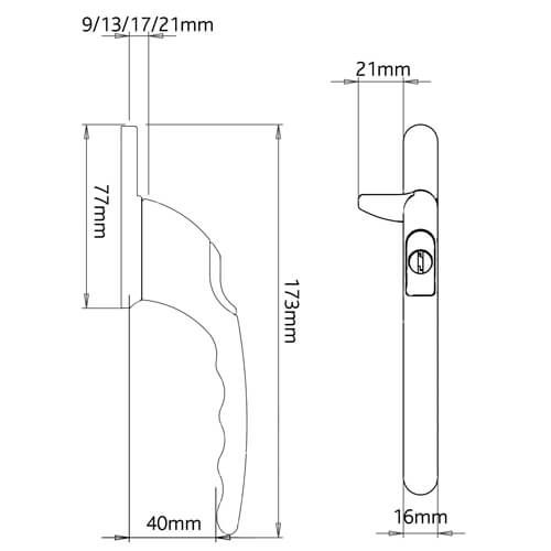 Cockspur Locking Window Handle