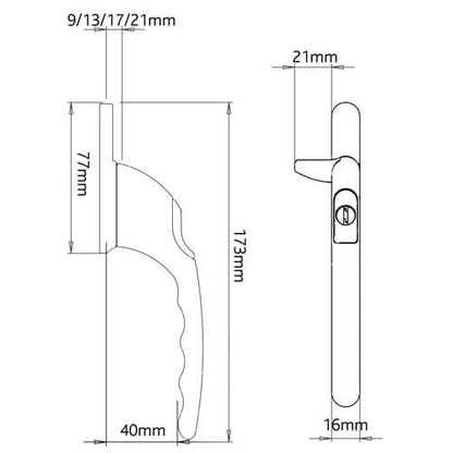 Cockspur Locking Window Handle