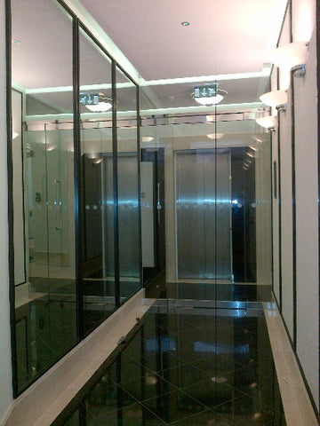 St Swithins Lane - Mirrors, Spayed Wall Claddings, Frameless Entrace